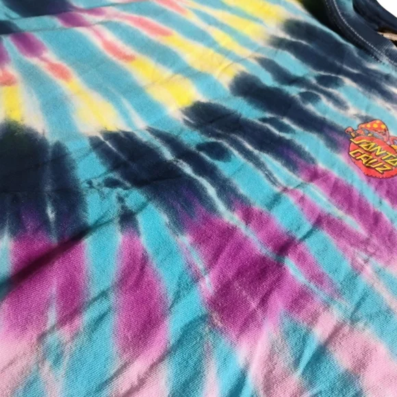 SANTA CRUZ Skateboards VINTAGE 90s Y2K UNISEX Men's (M) Women's (L) Tie-Dye Crop - Picture 7 of 12